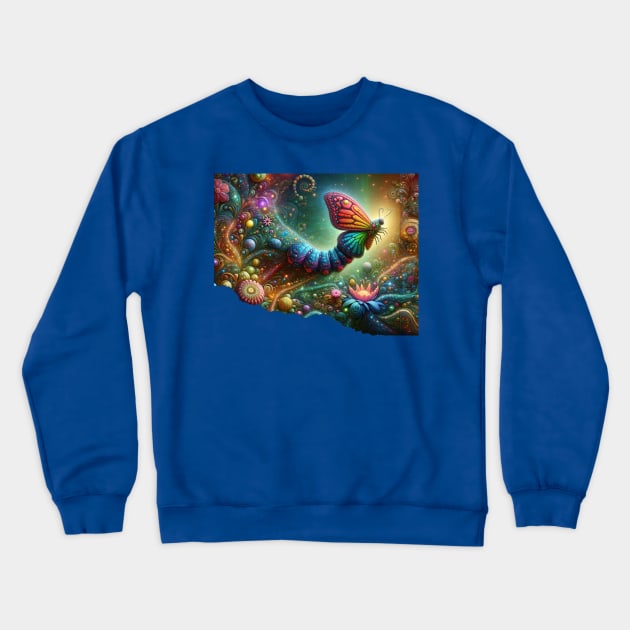 Majestic Caterpillar to Butterfly Transformation, Life continues Crewneck Sweatshirt by DaysMoon